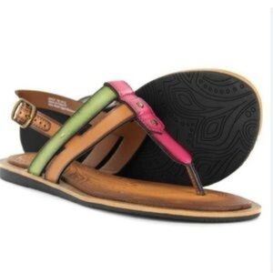 Women’s Clarks Multi Color Thong Style Slingback Sandals Shoes Size8 Style 64428